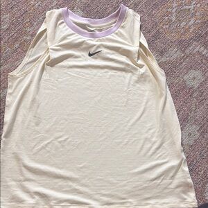 Nike court tennis victory Cream and Purple Tank Top size L